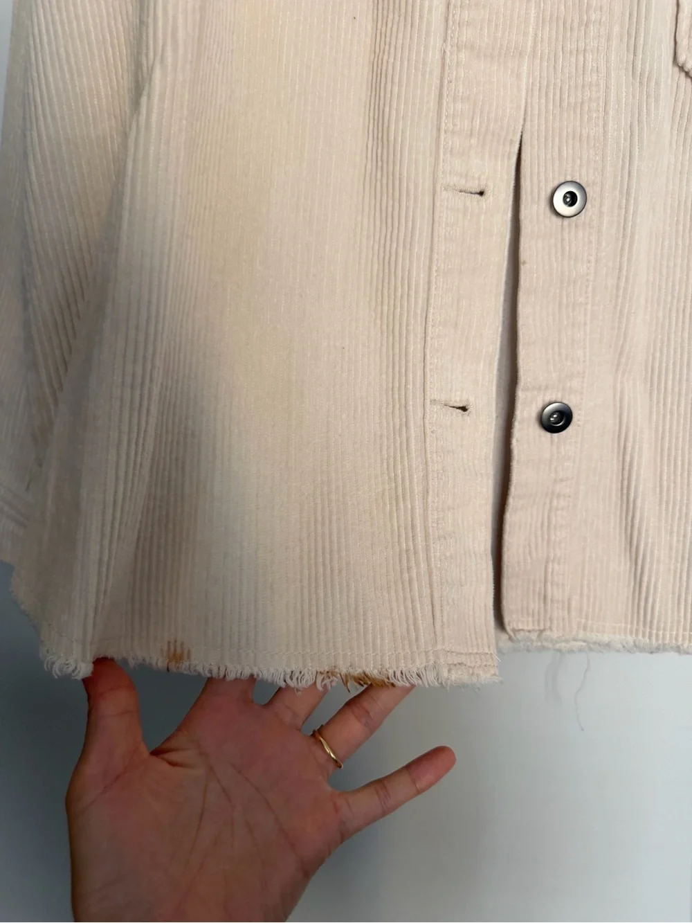 Zara Cream Corduroy Button-Up Jacket